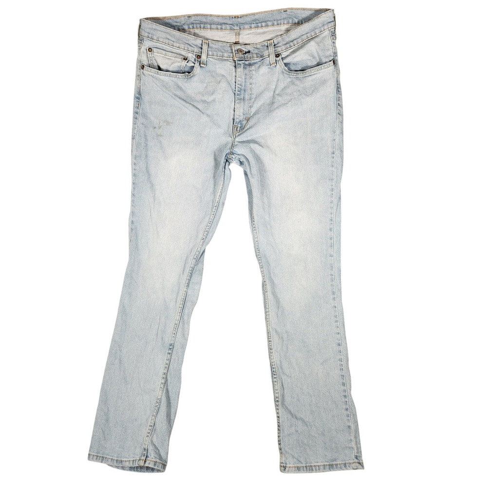 Levi's 511 Slim Fit Jeans Mens 36x32 Light Wash Blue Good Denim Stretch STAINED